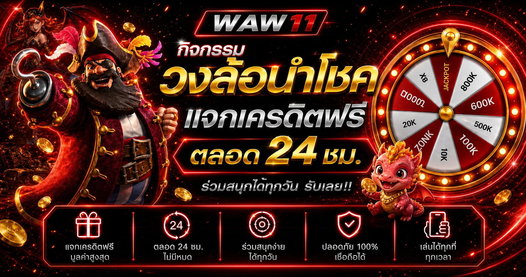 กิจกรรมวงล้อนำโชค WAW11 พร้อมแนวทางอ่านเงื่อนไข